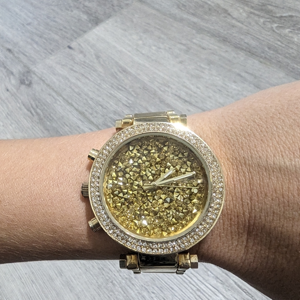 Gold Cluster Bebe Watch
